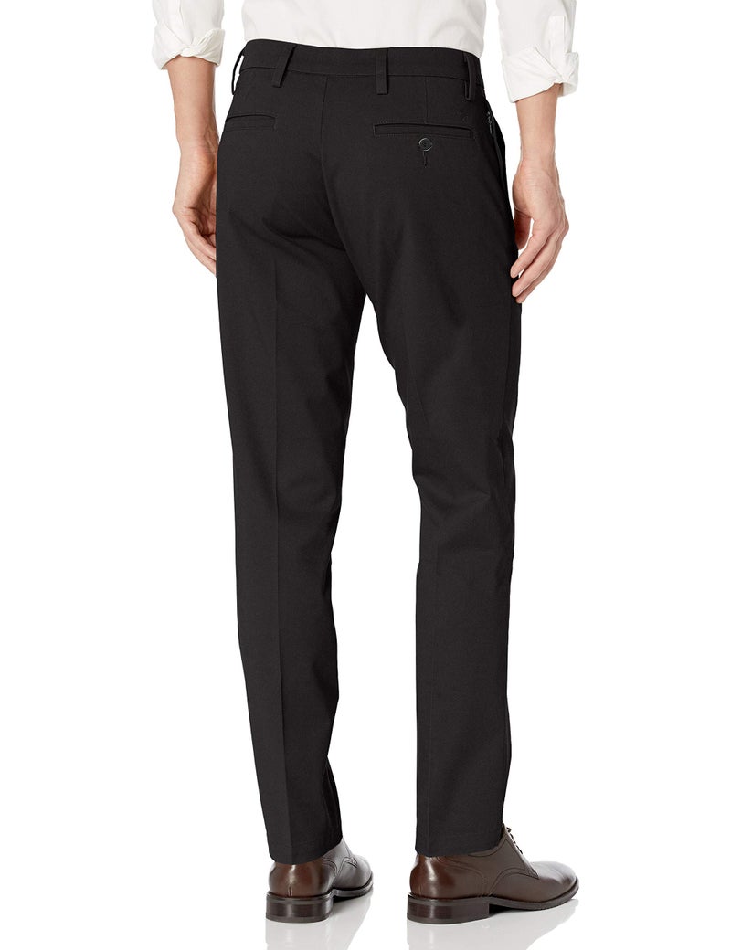 Dockers Men's Straight Fit Workday Khaki Smart 360 Flex Pants (Regular and Big & Tall), Black, 38W x 29L - Image 2